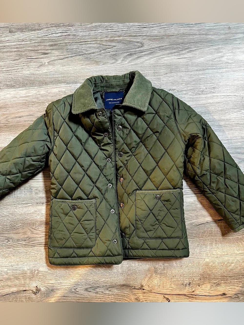 Janie and Jack The Quilted Barn Jacket Green